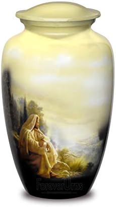 Urnas de cremação adulta para cinzas - Jesus sentado no Monte Olive Cremation Urns para cinzas humanas - completamente
