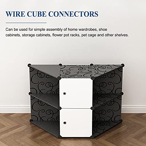 Sewacc 20pcs Cubos Conector Cubo preto armazenamento doméstico Organizador DIY Organizador PP Ferramentas de malha unidade