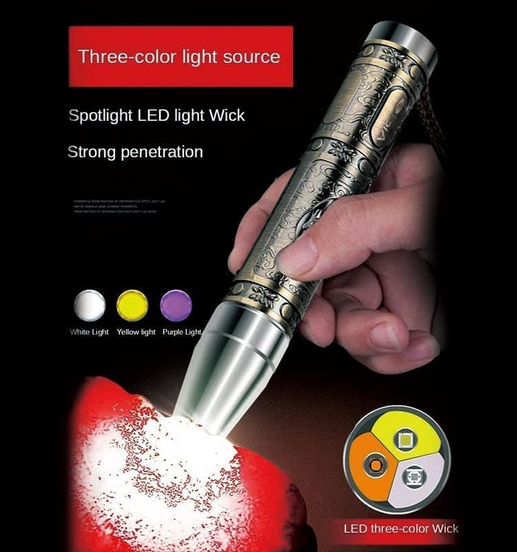 Lanterna led de Mini UV Aytemglobal - lanterna portátil compacta para jade, jóias, cegueira, detecção de dinheiro para