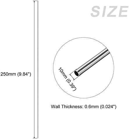 Metallixity 304 Tubo de aço inoxidável 2pcs, tubulação reta - para móveis para casa, máquinas