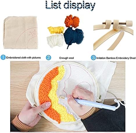 Kits para iniciantes para bordados sdfa para crianças adultos, punk agulha de agulha como rosqueador de rosca de tecido bordado de