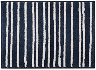 Scott Living Living Ambrose Drylon Bath tapete | Stripe China Blue | 17 x 24 | Super macio | Seco rápido | Ultra absorvente | Durável