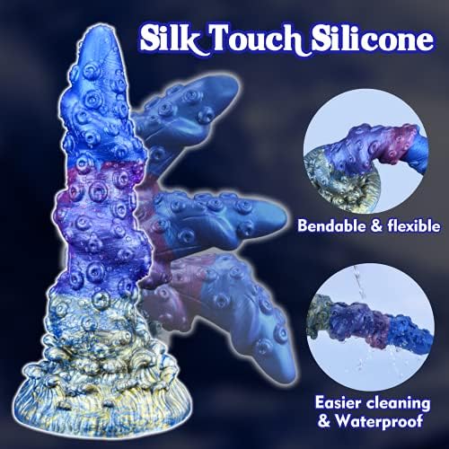 8.1 Tentacle Silicone Dildo para iniciantes para iniciantes de fantasia Octopus Dildo realista, vibrador de plug G do monstro vibrador