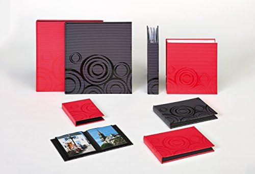 Álbum de fotos de Walther, capa de impressão de arte laminada, vermelho, 11,8 x 13 polegadas
