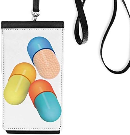 Produtos de saúde Cápsula Pílulas de pílula de pílula bolsa de carteira pendurada bolsa móvel bolso preto bolso