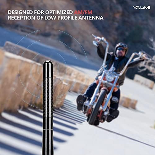 VAGMI 4.7 '' 'Motocicleta Antena de fibra de carbono Substituição de mastro compatível com Harley Davidson 1998-2020 Road King Sofrail Touring Street Glide Road Glide Boy Electra Glide Tour Ultra Classic 1 pack