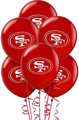 12 San Francisco 49ers Balões de látex impressos | Multicolor | 6 PCs