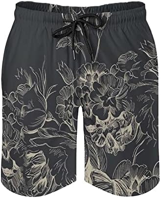 Shorts de tábua de homens com zíper bolsos masculinos de verão lazer de calça de natação 3D com compactação