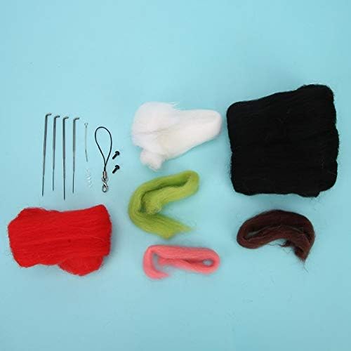 Kit iniciante de feltro de agulha, artesanato fofo de feltro de bonecas de boneca de animais, com acessórios completos,