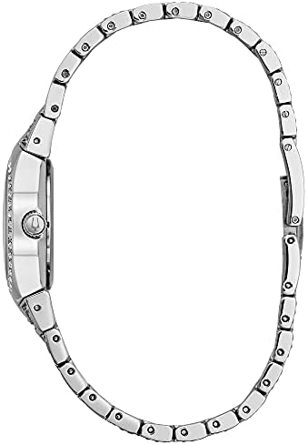 Relógio de quartzo de aço inoxidável clássico de Bulova Ladies, aço inoxidável, de quartzo, Black Sunray Dial Style: 96L170
