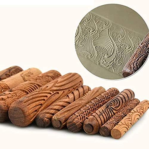 YJSD 10pcs kit de rolos de modelagem de argila de madeira, conjunto de ferramentas de cerâmica, o design é razoável,