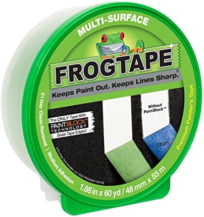 Frogtape 242835 Fita do pintor multi-superfície, verde, 1,88 pol. X 60 m, 8 rolos