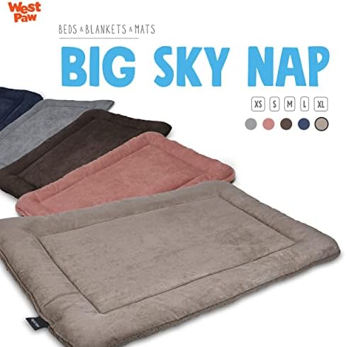 West Paw Big Sky Sky Nap Flat Dog tapete com fibra Intelliloft e enchimento de tapete leve durável para cães e gatos, feitos nos EUA, aveia