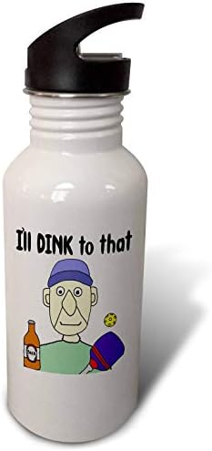 3drose engraçado doente dink para aquele jogador de pickleball ostenta velhice -homem - garrafas de água