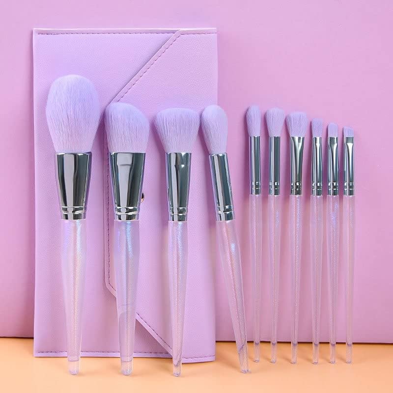 Liruxun 10 Makeup Phill Set Ferramentas de beleza Manças de madeira Brush de sombra Conjunto completo de escovas de maquiagem