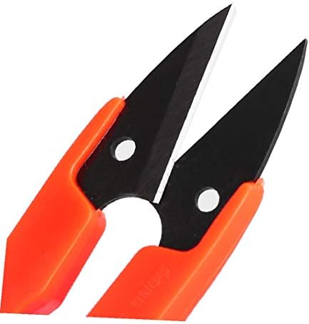 X-Dree plástico maçaneta u forma linha de pesca de ponto cruz de ponto de tesoura Cutter laranja 3pcs (mango de