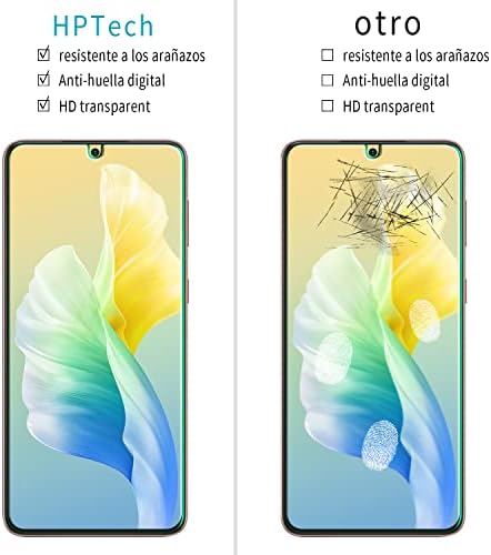 HPTech projetado para Samsung Galaxy S21 Plus 5G Protetor de tela de vidro temperado de 6,7 polegadas, suporta reconhecimento de impressão digital, instalação fácil, anti-scratch, bolhas sem casos