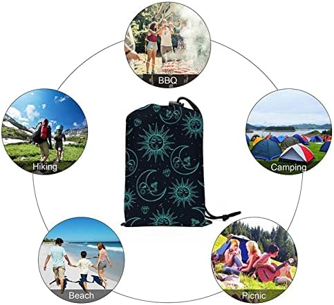 Sun & Moon Picnic Clanta de praia dobrável Planta de preenchimento à prova d'água para camping de viagens 59 x57