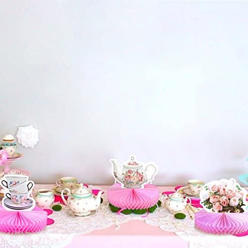 Tuoyi 6 peças Tabela de papel Centerpieces Decorações de festas, copos Decorações de mesas, Foto de favo de mel suprimentos para festa