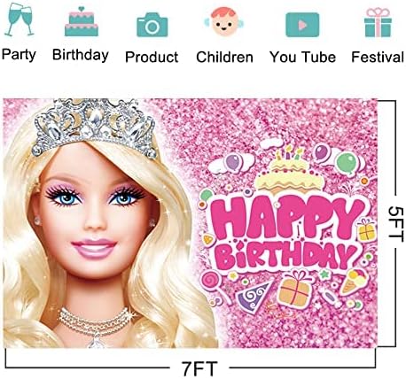 Cenários da Barbie para Meninas de Decorações de Partes de Aniversário de Garbas, Barbie Tema Aniversário Fundo de Fundação para