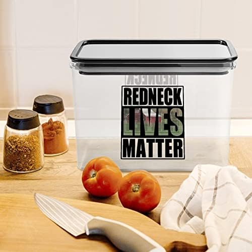 Redneck Lives Matter caixa de armazenamento Caixa de contêineres organizadores de alimentos plásticos com tampa para cozinha