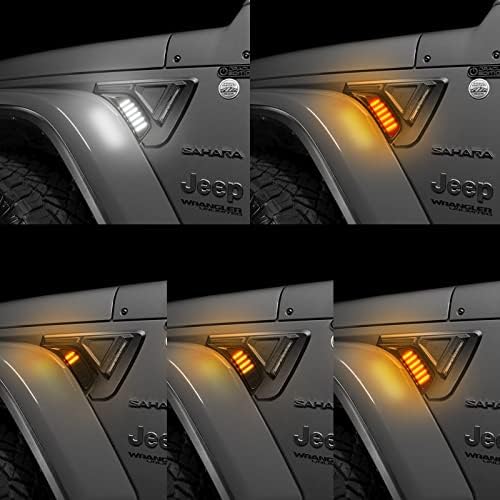 Kit de luzes de pára-choque LED GEMPRO para 2018-2020 Jeep Wrangler JL Marcador lateral Luzes de ventilação sequencial