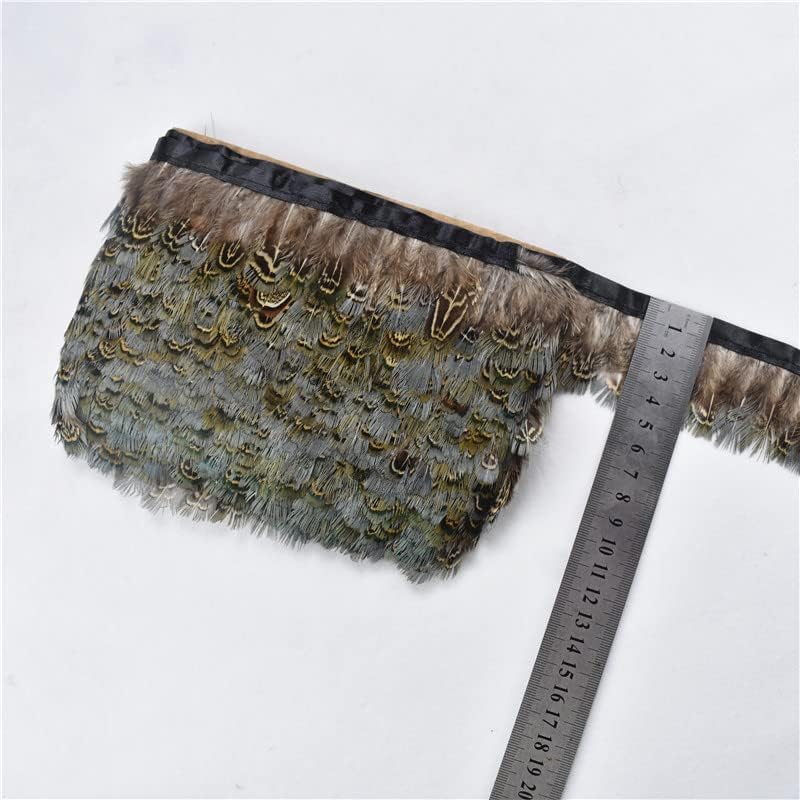 Zamihalaa - 10 metros de faisão natural penas de formas de fita margem de cetim costura de penas brancas para artesanato