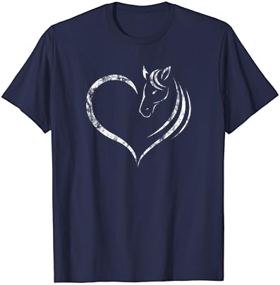 Presente de roupa de amante de cavalos fofa para garotas Mulheres Camiseta de cavalo e coração