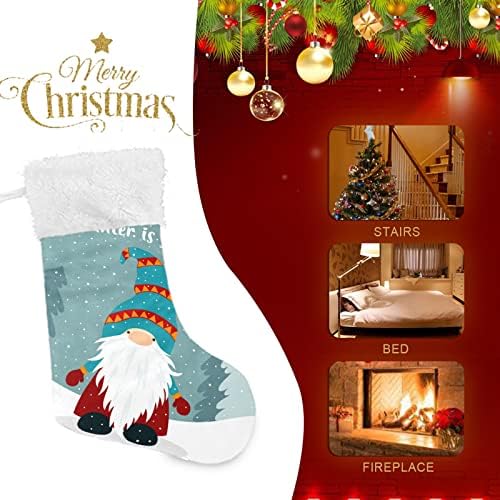 Meias de Natal de Alaza Natal Inverno Gnome Classic Classic Personalizou grandes decorações de meia para férias de férias em família Decoração de festa 1, 17,7