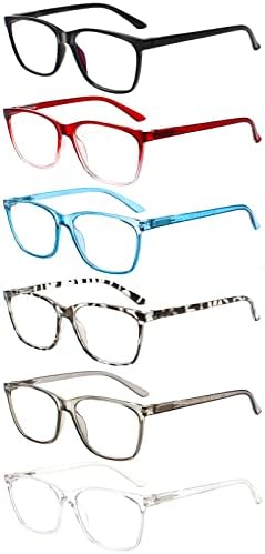 JosChoo 6 Pacote de leitura de óculos azul bloqueio para homens, leitores de jogos de computadores anti -óculos UV