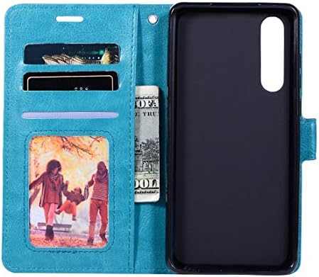 Casos de telefone celular textura de cavalo louco capa de couro horizontal com suporte e slots de cartão e carteira e moldura para huawei p30