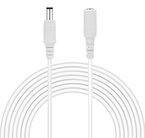 Lonnky 12V DC Extension Cord 33ft/10m, 5,5 mm x 2,1 mm, cabo de alimentação masculina para fêmea, cabo de extensão White DC, usado