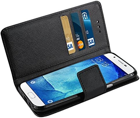 Caixa de carteira 3-em-1 sem fio Reiko para Samsung Galaxy A8-Black