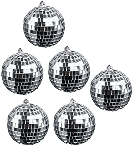 Bola de discoteca de espelho de vidro reflexivo: 18pcs pendurados no bolo de bola de bola de bola de chapéu de árvore de natal para decorações de casas de festa