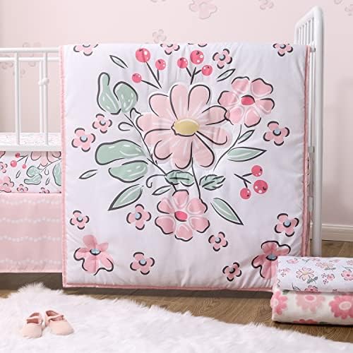 A cama de berço floral do Peanutshell para meninas, diversão de flores, 5 peças