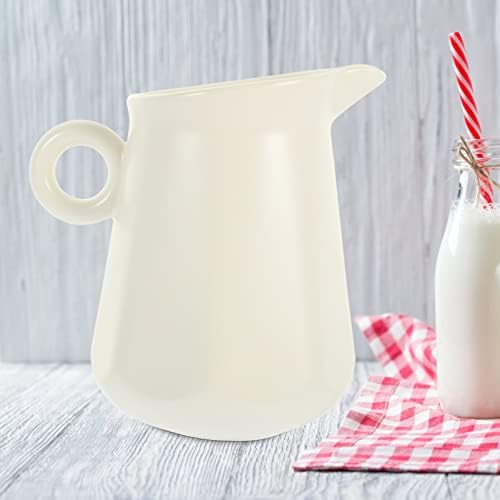 Creme de leite de cerâmica hemotão jarro: creme de porcelana branca com alça de café jarro de leite arremessador de molho