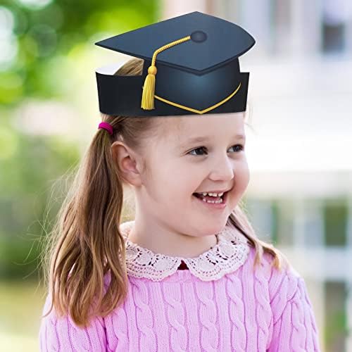 QEEENAR 40 PCS Capéu de papel de graduação para crianças Diploma pré -escolar Certificado para crianças PRESCOOL PRESOONAL