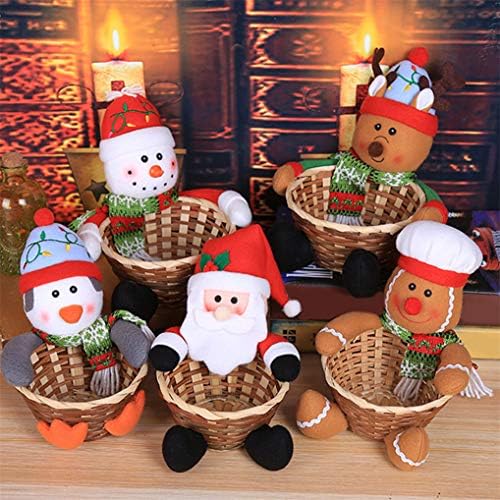 Timesuper fofo de decoração de cesto de armazenamento de doces de Natal de Natal Presente de cesta de armazenamento para decoração em casa, Papai Noel, pequeno