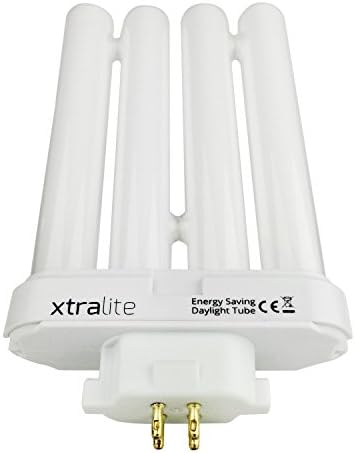 Xtralite 2 pacote 27W Bulbo de reposição de luz do dia para lâmpadas de leitura de alta visão, 4 pinos GX10Q-4 Quad Tube