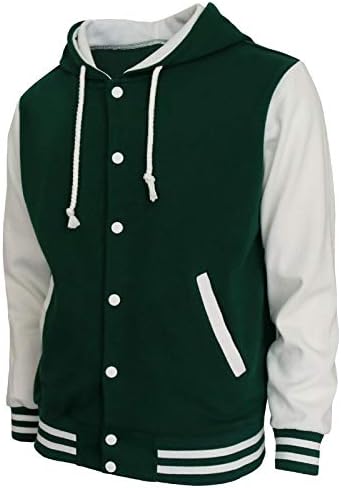 Long Star Mens Letterman Baseball algodão com capuz