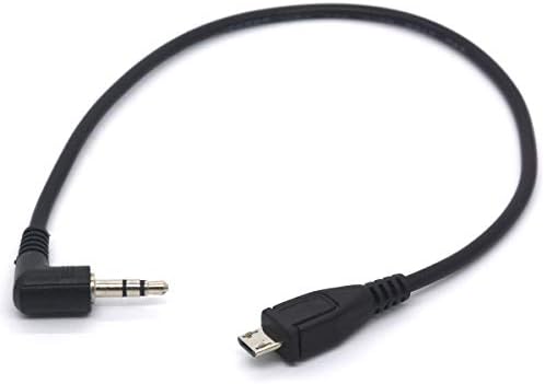 PIIHUSW Angular 3,5 mm para adaptador de cabo Micro USB - Converta Micro USB B 5 pinos macho em 3 pólo de 3,5 mm Jack Jack Aux Audio para Intercom Tower Urban Samsung Galaxy