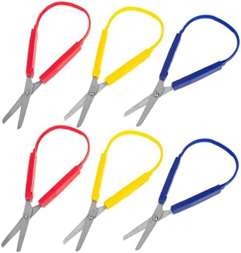 Froiny Loop Scissors coloridos tesoura de tesoura de loop Auto -abertura Tesoura para adolescentes e adultos Design adaptativo requintado e leve amarelo azul amarelo de 8 polegadas