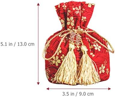 Nuobesty Bride Bride Burse Wedding Favor Smags 2pcs Bolsas de doces de cordão vermelho Bolsas de joalheria Bolsas de joalheria