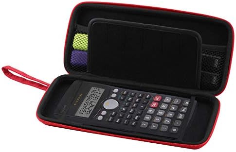 Calculadora de gráficos Red Navitech Case/tampa dura com bolsa de armazenamento compatível com o Casio FX-9750G11-L-UH