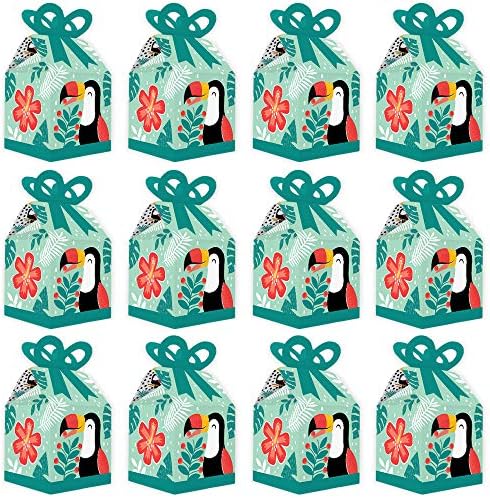 Grande ponto de felicidade chamando todos os toucanos - quadros favoritos caixas de presente - chá de bebê tropical