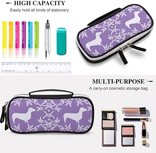 Dachshund Floral Dog Casual Laptop Backpack Bolsa de ombro Daypack com bolsos para homens Mulheres