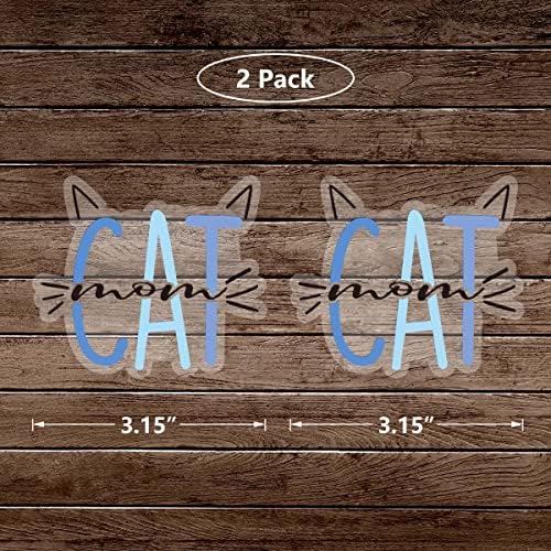 Adesivo azul gato mamãe, 2 pacote de gato claro adesivos de amante para laptop garrafas de água carro carro