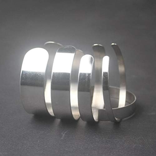 Oderol Lianxiao - 8pcs Pulveração de aço inoxidável estampagem em branco para joias DIY Fazendo pulseira e dobra 20mm