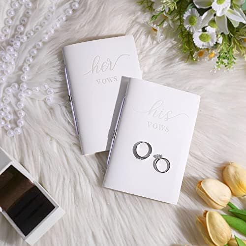 Eccliy 2 PCs Vow Wedding Books His and Her Vow Books Notebook para votos de casamento Livro do Dia do Casamento 5.9 x