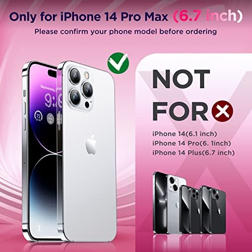 SIMTECT Projetado para iPhone 14 Pro Max Case, [Mostrar personalidade] [Proteção de gota militar de 10 pés] Slim Fit, mas protetora para o choque com choque com tampa da caixa do airbag 6,7 polegadas- rosa fluorescente
